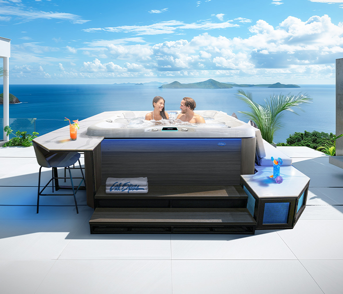 Calspas hot tub being used in a family setting - Caldwell